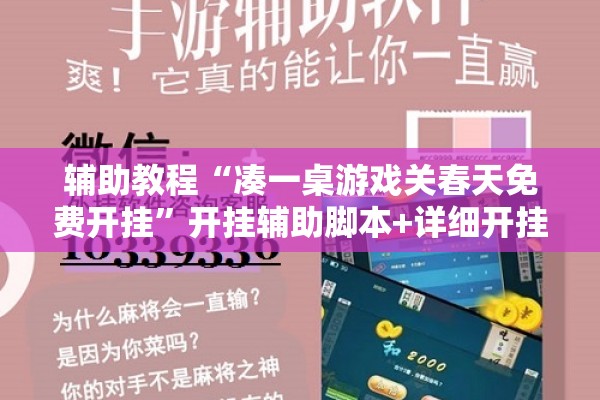 辅助教程“凑一桌游戏关春天免费开挂”开挂辅助脚本+详细开挂安装教程