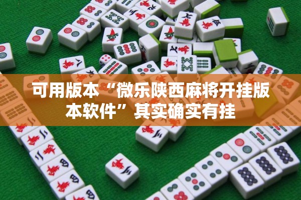 可用版本“微乐陕西麻将开挂版本软件	”其实确实有挂