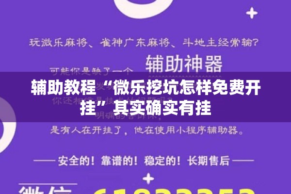 辅助教程“微乐挖坑怎样免费开挂”其实确实有挂