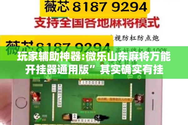 玩家辅助神器:微乐山东麻将万能开挂器通用版	”其实确实有挂