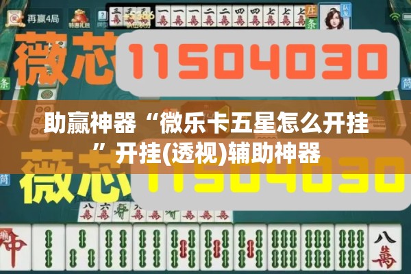 助赢神器“微乐卡五星怎么开挂”开挂(透视)辅助神器