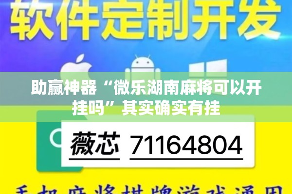 助赢神器“微乐湖南麻将可以开挂吗	”其实确实有挂