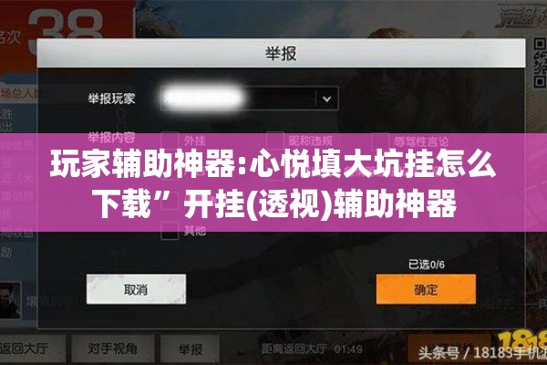 玩家辅助神器:心悦填大坑挂怎么下载	”开挂(透视)辅助神器