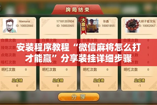 安装程序教程“微信麻将怎么打才能赢”分享装挂详细步骤